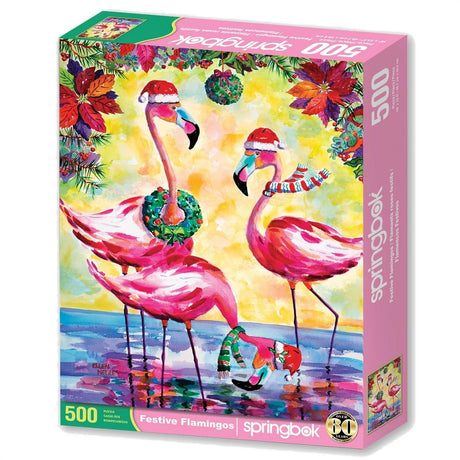 Springbok Festive Flamingos Limited Release 500 Piece Puzzle