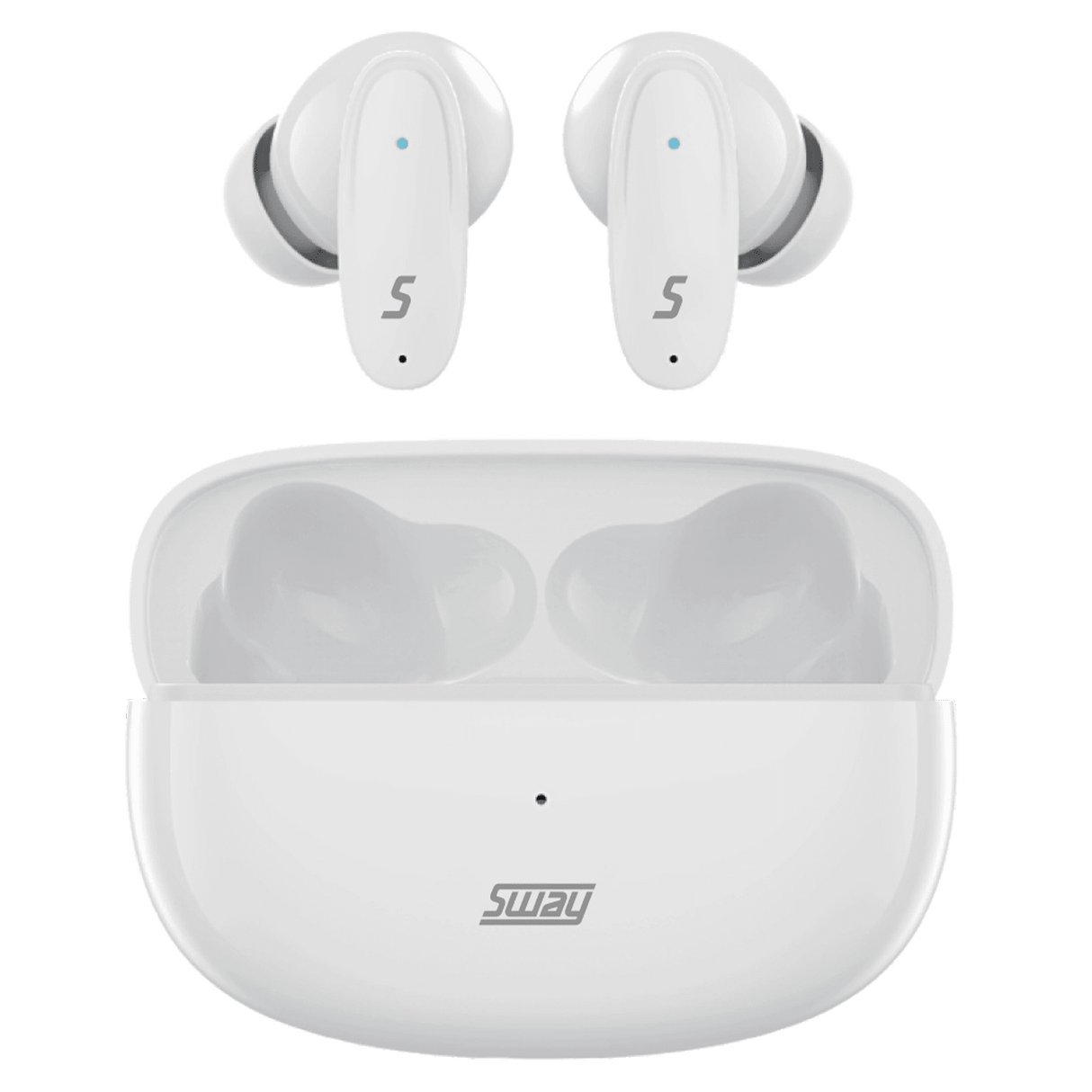 Sway - Dual Microphone Enc Comfort Fit True Wireless Headphones With Power Go Charging Case - White