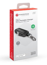 POWERPEAK CLIP ON ULTRA PORTABLE CHARGER WITH INTEGRATED USB