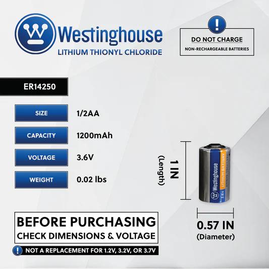 ER14250 1/2AA Size 3.6V Lithium Primary Battery for Specialized Devices - Non Rechargeable