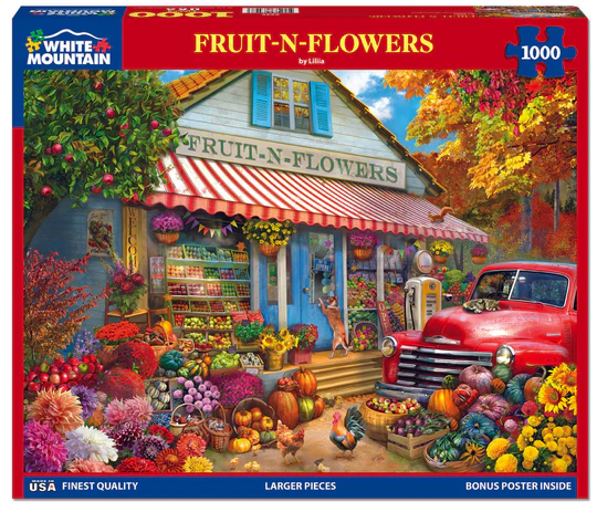 White Mountain Fruits N Flowers- 1000 Piece Jigsaw Puzzle