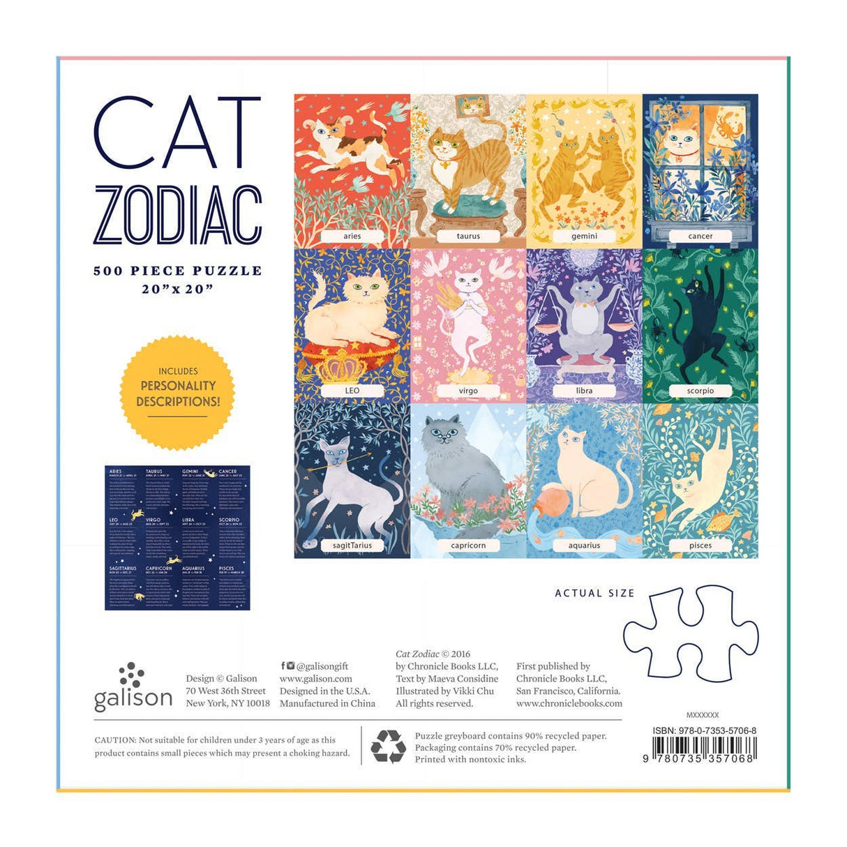 Galison - Cat Zodiac 500 Piece Puzzle