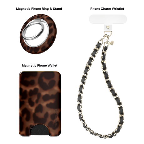 VELVET CAVIAR - 3pc Phone Accessory Gift Set - It Girl Leopard