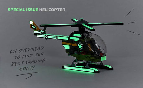Glow in The Dark Army Robot 3-in-1 Set (398 Pc) AlphaZor