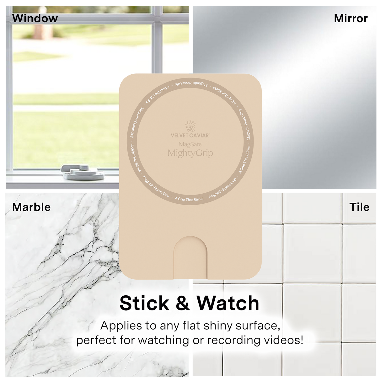 VELVET CAVIAR - Magnetic Suction Phone Mount- Nude