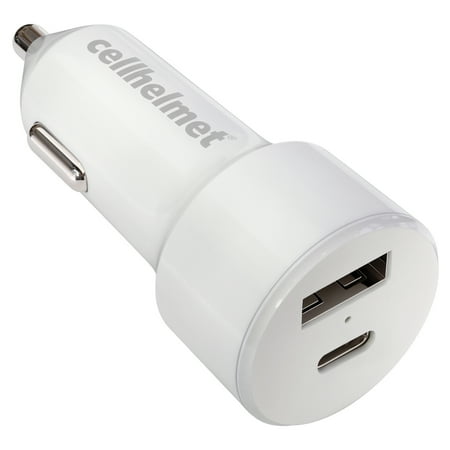 Cellhelmet - 20w Pd Usb C And Usb A Dual Port Car Charger - White