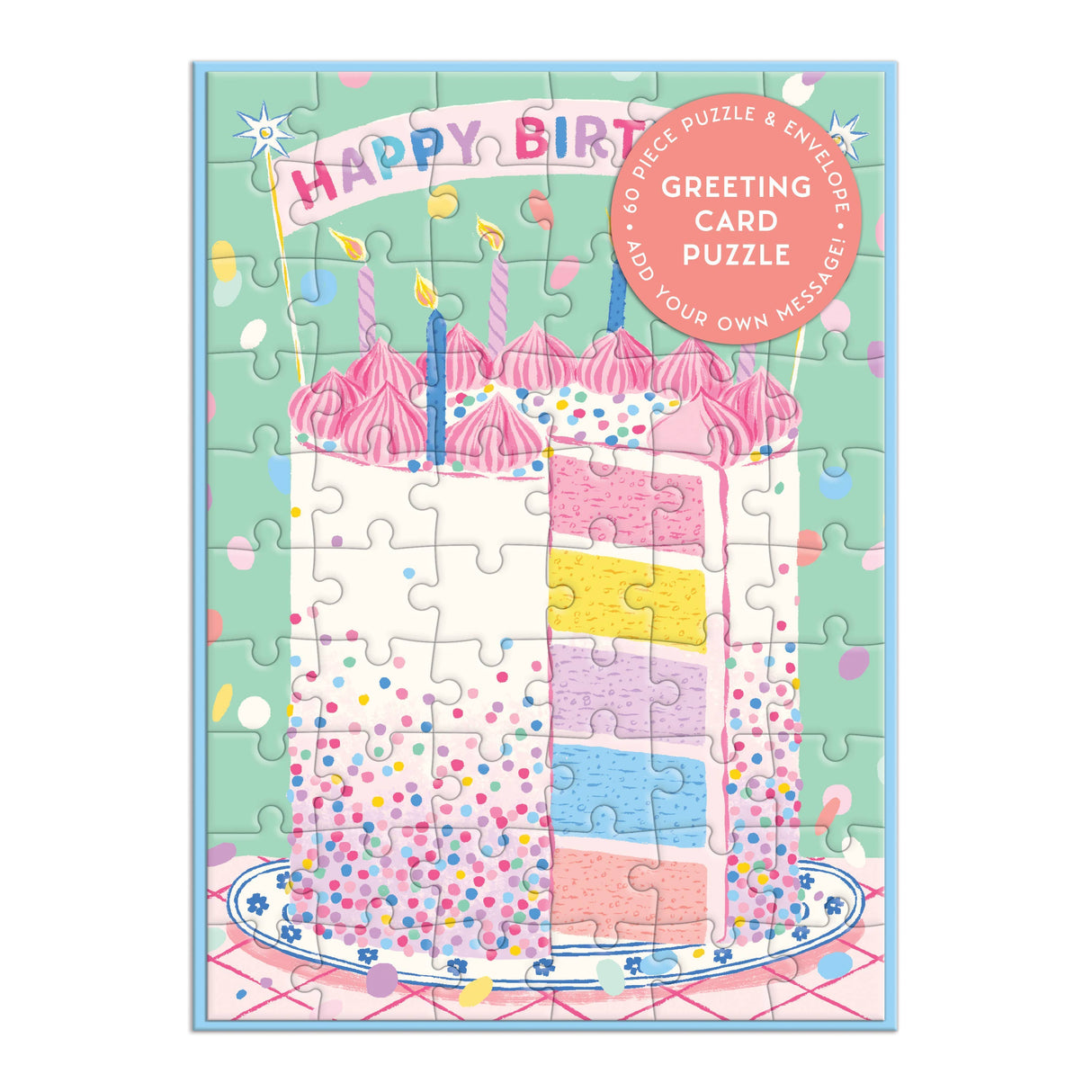 Galison - Confetti Birthday Cake Greeting Card Puzzle