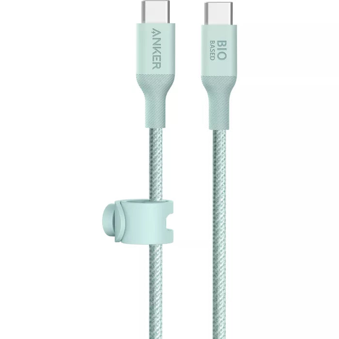 Anker - Bio-braided Usb C To Usb C Cable 6ft - Green