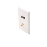 STANDARD HDMI + RCA JACK WALL PLATE WHITE