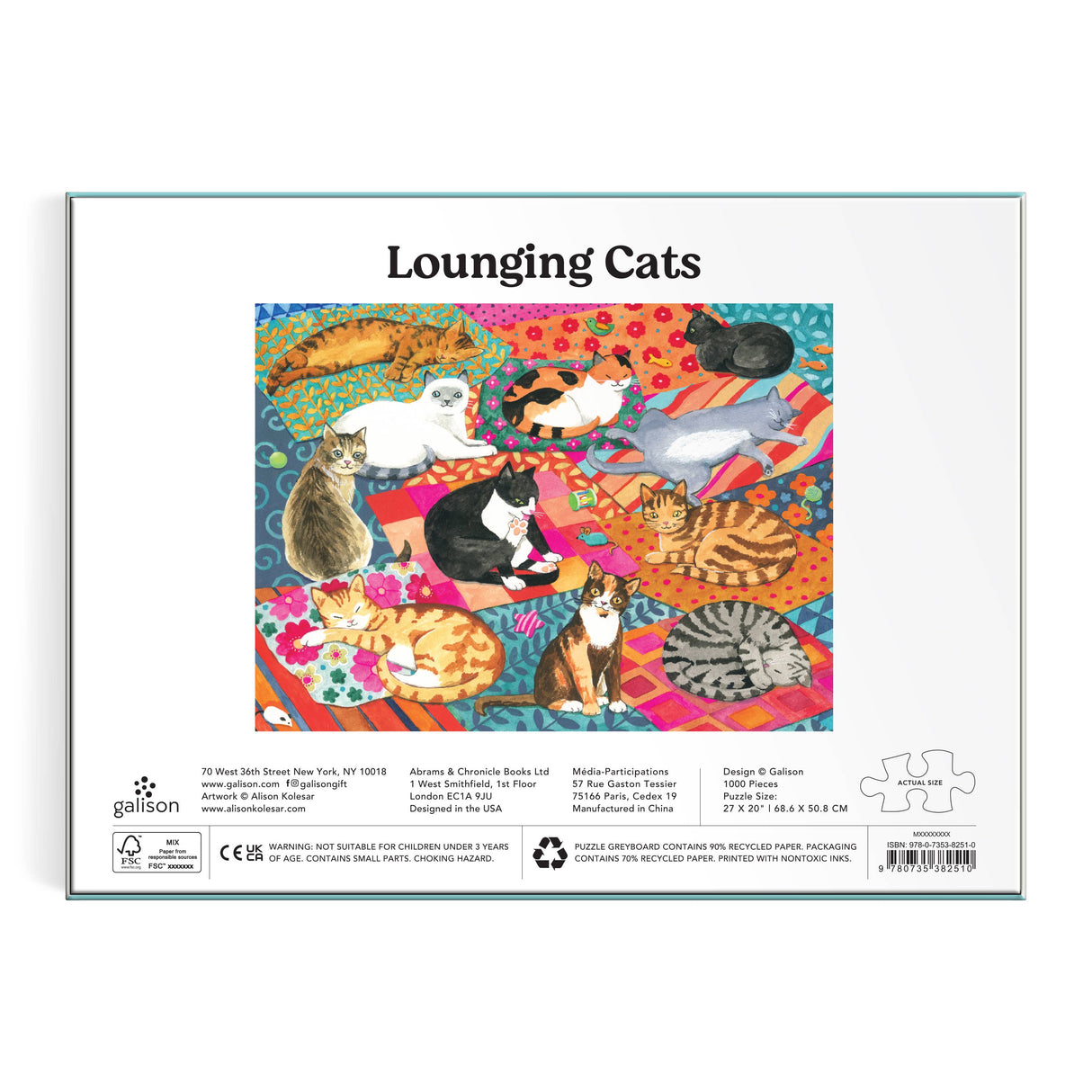 Galison - Lounging Cats 1000 Piece Puzzle
