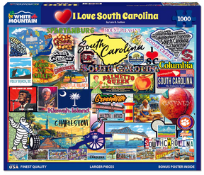 White Mountain Puzzles - I Love South Carolina - 1000 Piece Jigsaw Puzzle
