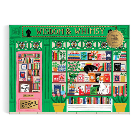 Galison - Wisdom & Whimsy Bookshop 1000 Piece Foil Puzzle