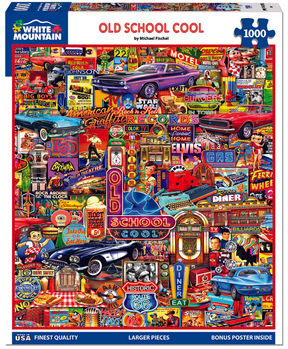 White Mountain Puzzles - Old School Cool - 1000 Piece Jigsaw Puzzle