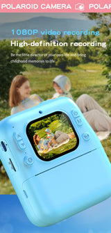 Funky Rico Inc - Instant Print Digital Camera for Kids, Ink Free Thermal Blue