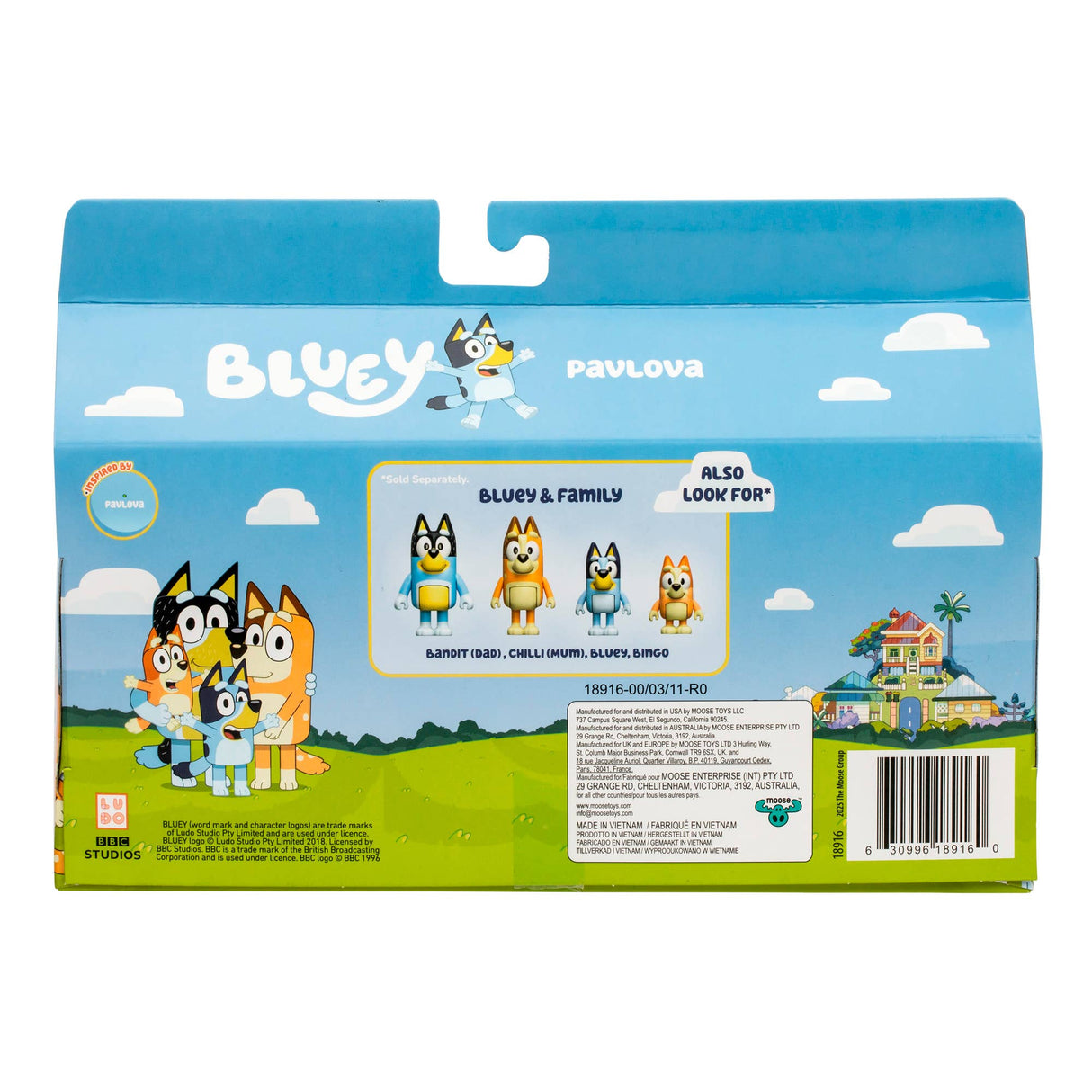 Toysmith - Moose Toys - Bluey Family 4-Pack Figure Set