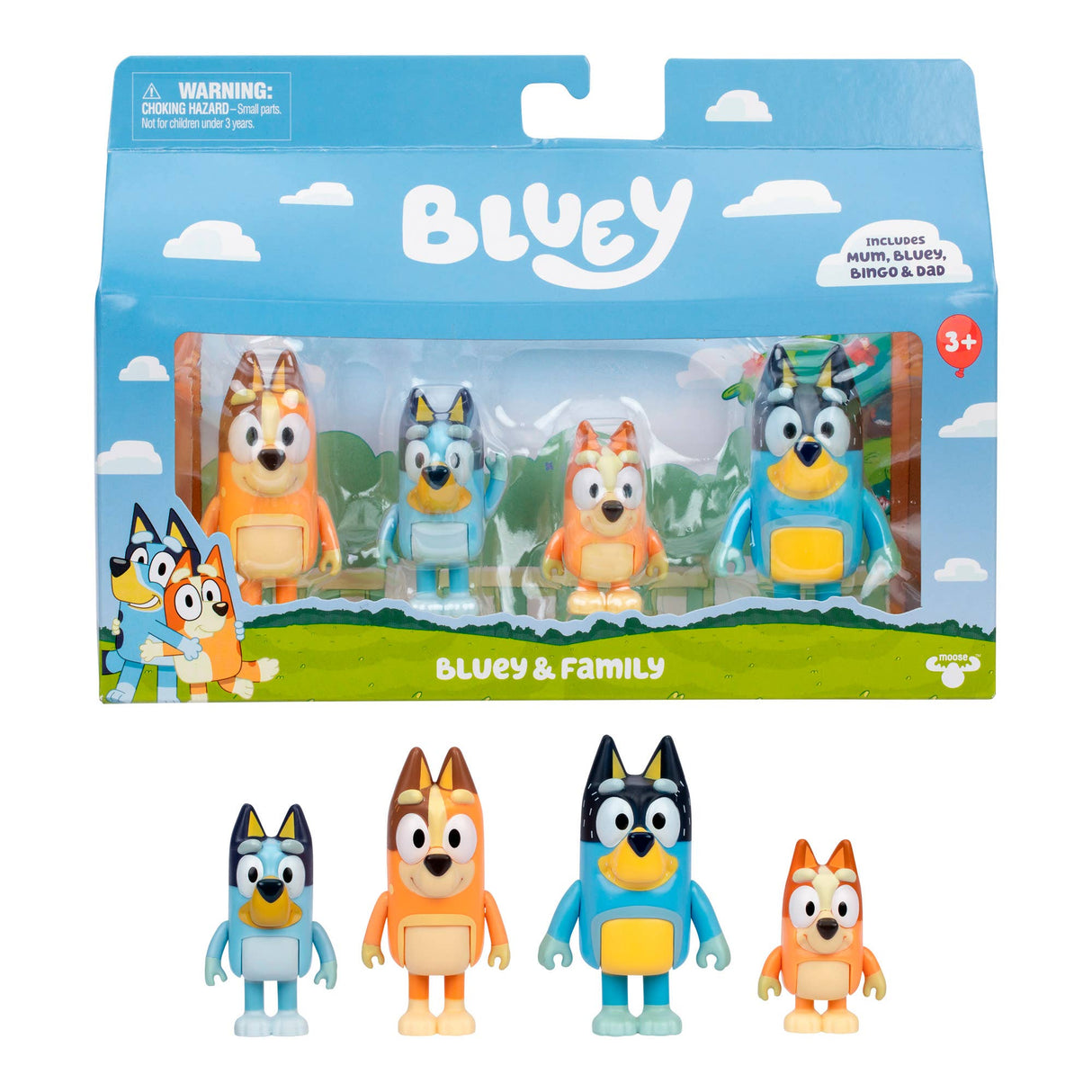 Toysmith - Moose Toys - Bluey Family 4-Pack Figure Set