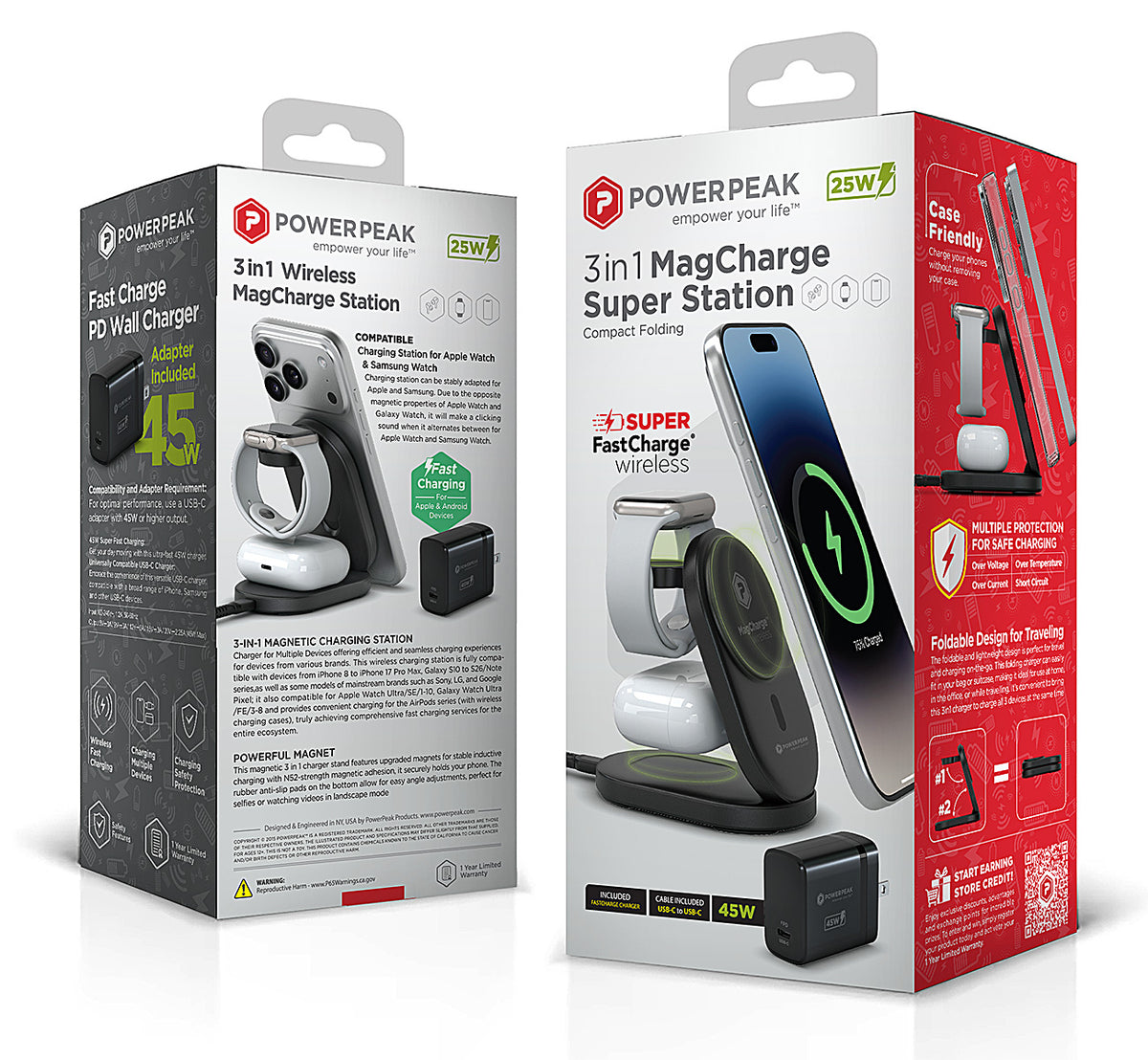 PowerPeak 3-in-1 Folding MagCharge Wireless Charging Station - 15W - image 3