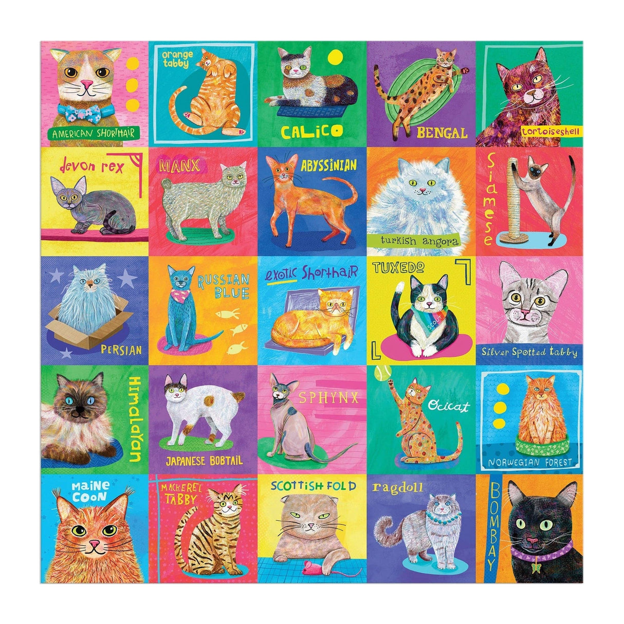 Mudpuppy - Purr-fect Portraits 500 Piece Family Puzzle