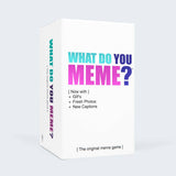 White box with 'What Do You Meme?' text on a light gray background