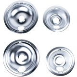 Certified Appliance Accessories® Chrome Style B 2 Large 8" & 2 Small 6" Replacement Drip Bowls for GE® & Hotpoint® Electric Ranges