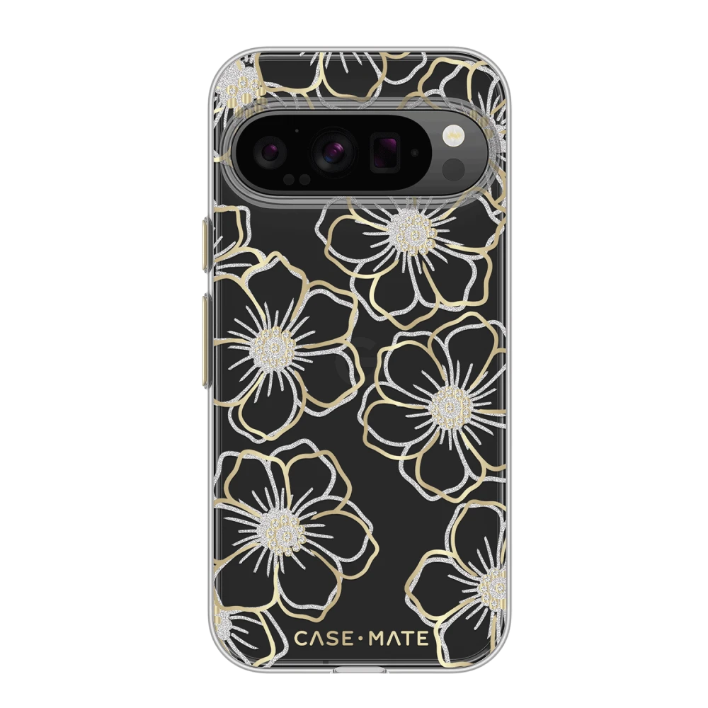 Case-Mate - Floral Gems Case for Google Pixel 9 / Pixel 9 Pro - Gold