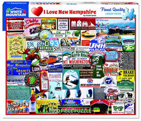 White Mountain Puzzles - I Love New Hampshire - 1000 Piece Jigsaw Puzzle