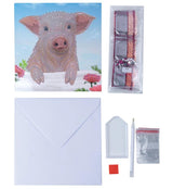 Crystal Art Card Kit:  Pig on a Fence