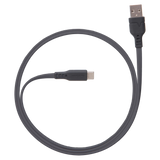 Ventev - Flat USB A to USB C High Speed Tangle-Free Cable 3.3ft - Gray
