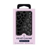 VELVET CAVIAR - Magnetic Phone Wallet- Black Leopard