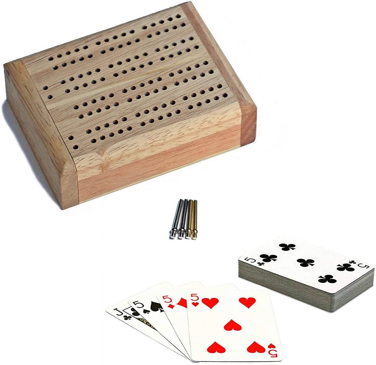 Wood Expressions - Mini Travel Cribbage Set - Wood, 2 Track