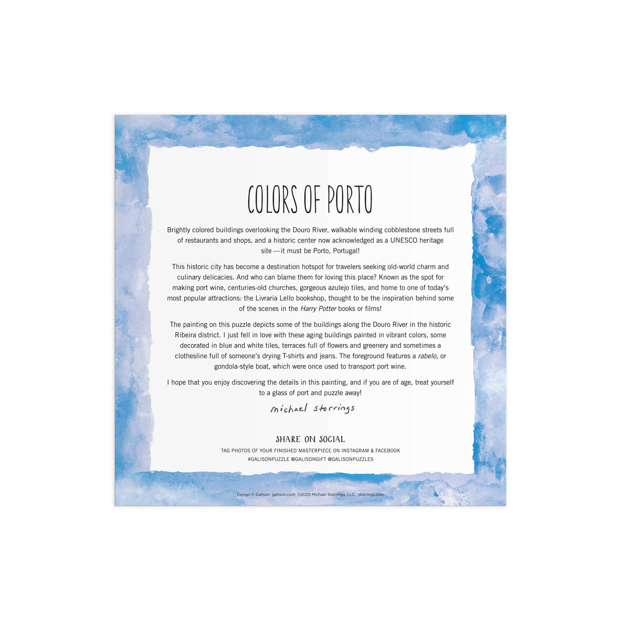 Galison - Michael Storrings Colors Of Porto 500 Piece Puzzle