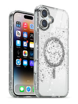 IPHONE 16 XBASE SPARKLELINE SERIES MAGSAFE COMPATIBLE CASE - SILVER STRIPE - image 1