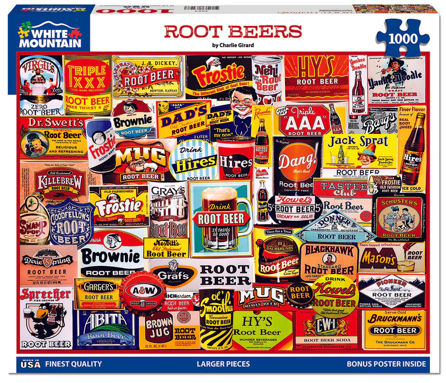 White Mountain Puzzles - Root Beers - 1000 Piece Jigsaw Puzzle