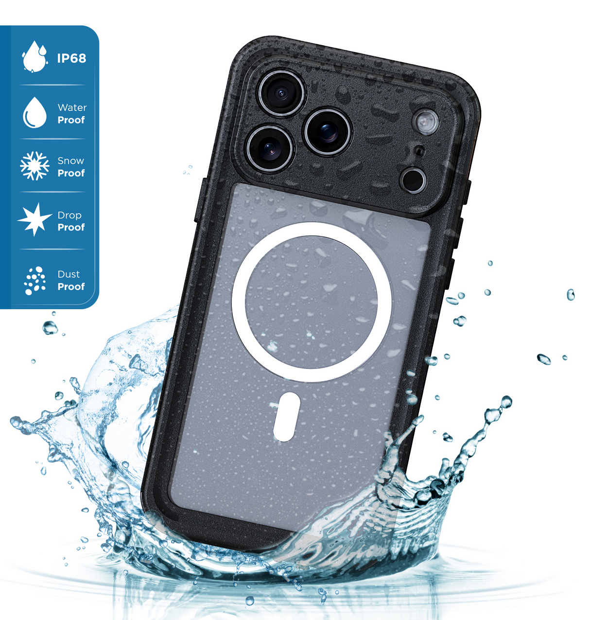 xBase iPhone 17 Pro Max - Waterproof MagSafe Compatible Case w/Wrist Strap