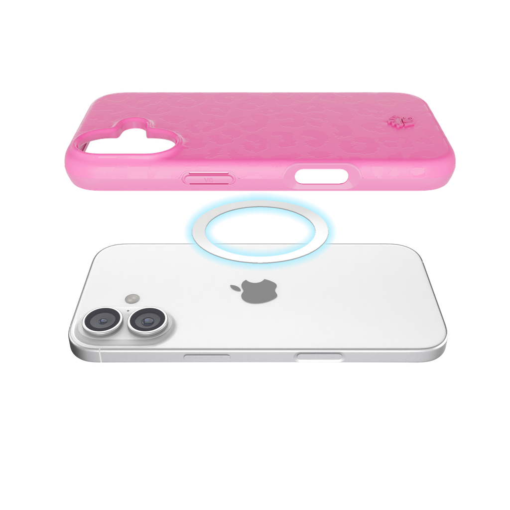 VELVET CAVIAR - IPhone 17 MagSafe Case + Mag Grip & Stand – Hot Pink Leopard