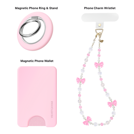 VELVET CAVIAR - 3pc Phone Accessory Gift Set - Strawbery Milk