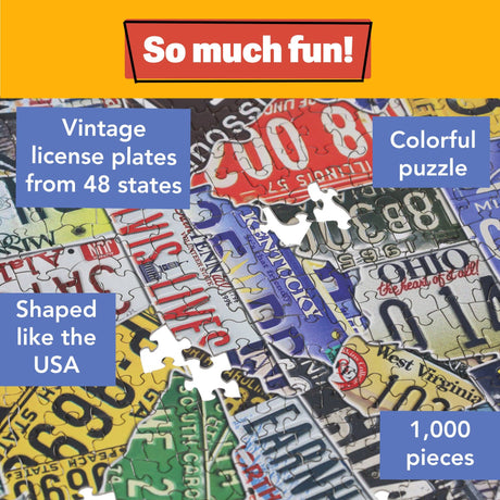 Wood Expressions - USA License Plates Jigsaw Puzzle
