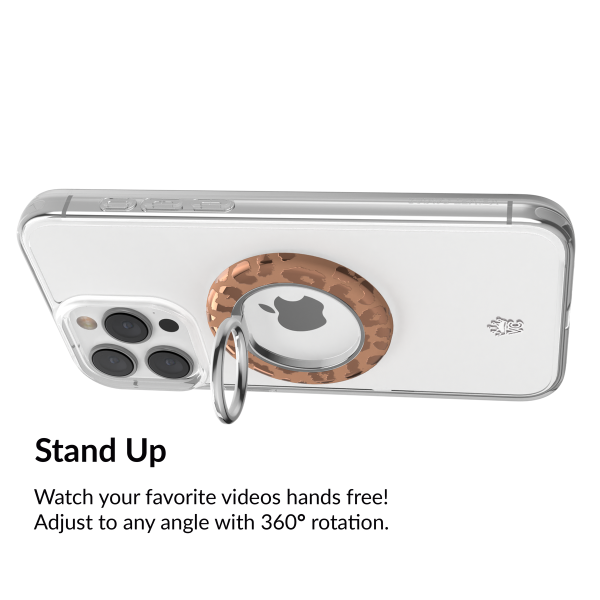 VELVET CAVIAR - Magnetic Phone Ring & Stand - Bronze Chrome Leopard