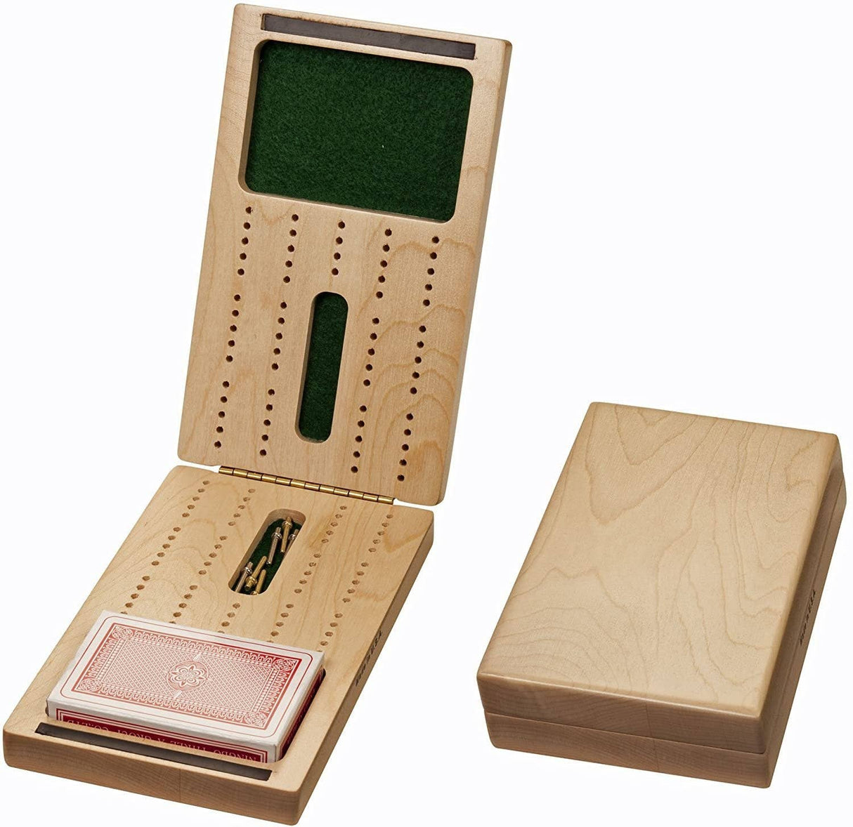 Wood Expressions - WE Games Wood 2 Track Foldable Travel Cribbage Set