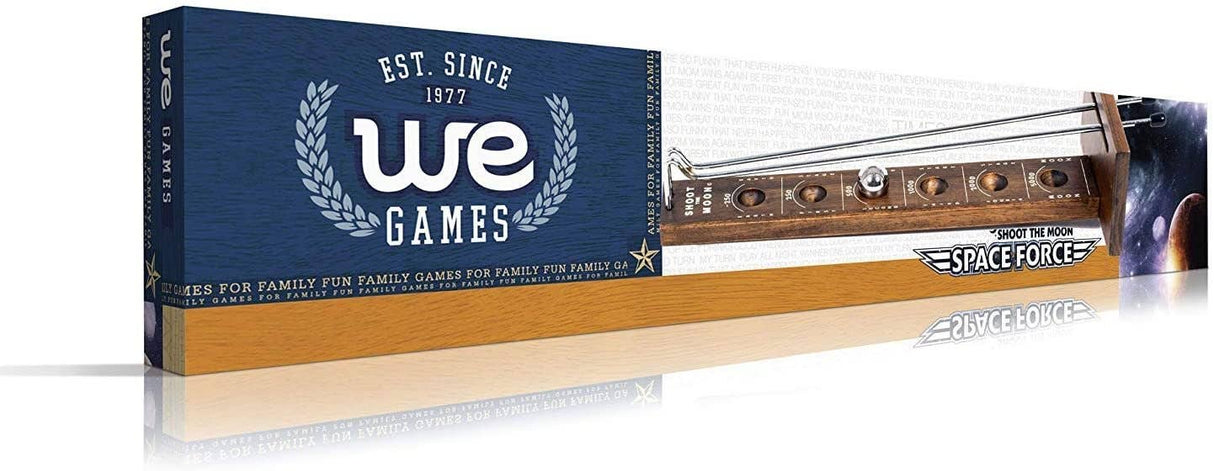 Wood Expressions - WE Games Shoot The Moon Board Game - Dark Stained Solid Wood - 17.5 in.