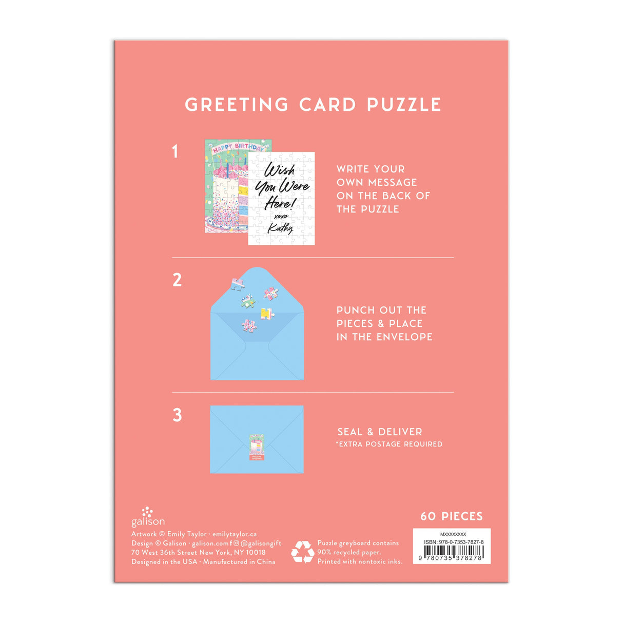 Galison - Confetti Birthday Cake Greeting Card Puzzle