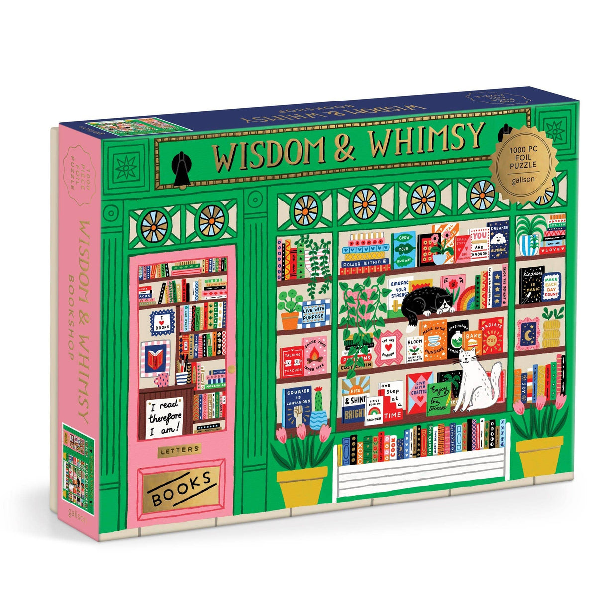 Galison - Wisdom & Whimsy Bookshop 1000 Piece Foil Puzzle