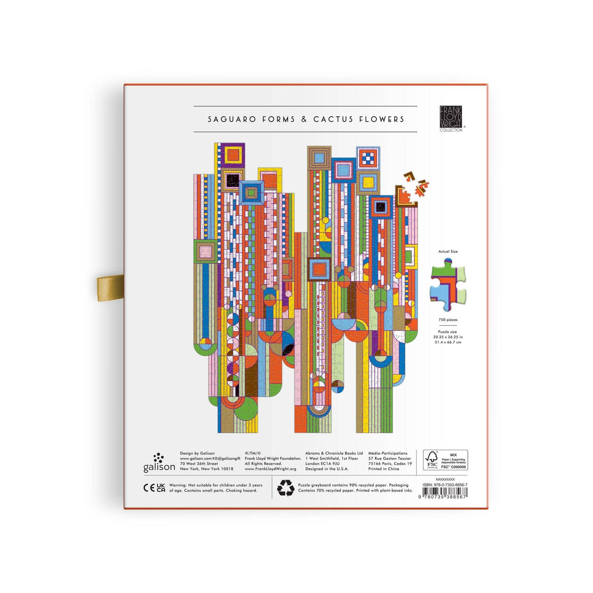 Galison - Frank Lloyd Wright Saguaro Cactus & Forms 750 Piece Shaped Foil Puzzle