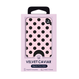 VELVET CAVIAR - Magnetic Phone Wallet - Princess Pink Polka Dot