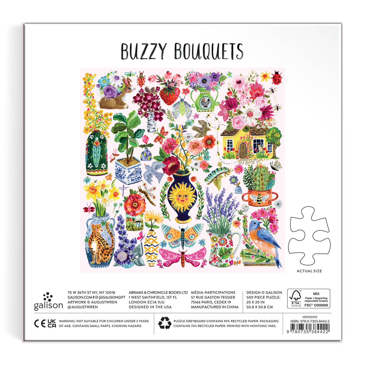 Galison - Buzzy Bouquets 500 Piece Puzzle