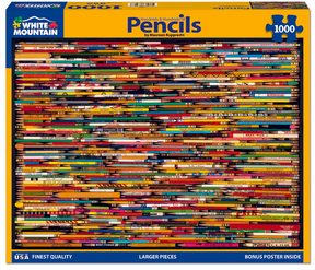 White Mountain Puzzles - Pencil Collage - 1000 Piece Jigsaw Puzzle