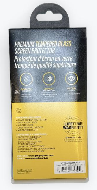 Gadget Guard Glass Screen Protector Guard Plus - Insured Product to $150 For Motorola Edge 2022