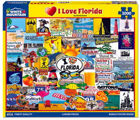 White Mountain Puzzles - I Love Florida - 1000 Piece Jigsaw Puzzle