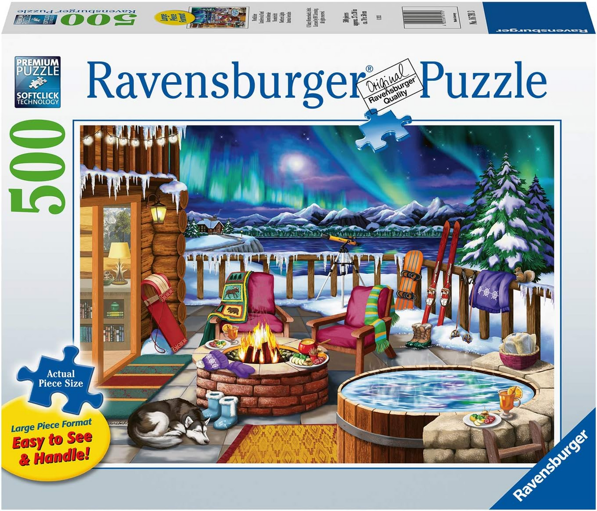Ravensburger Northern Lights Puzzle - 500 Piece Large Format | Vivid Imagery | Easy-to-Handle Pieces | Ideal for Relaxation and Family Fun | Features Artwork by Nancy Wernersbach