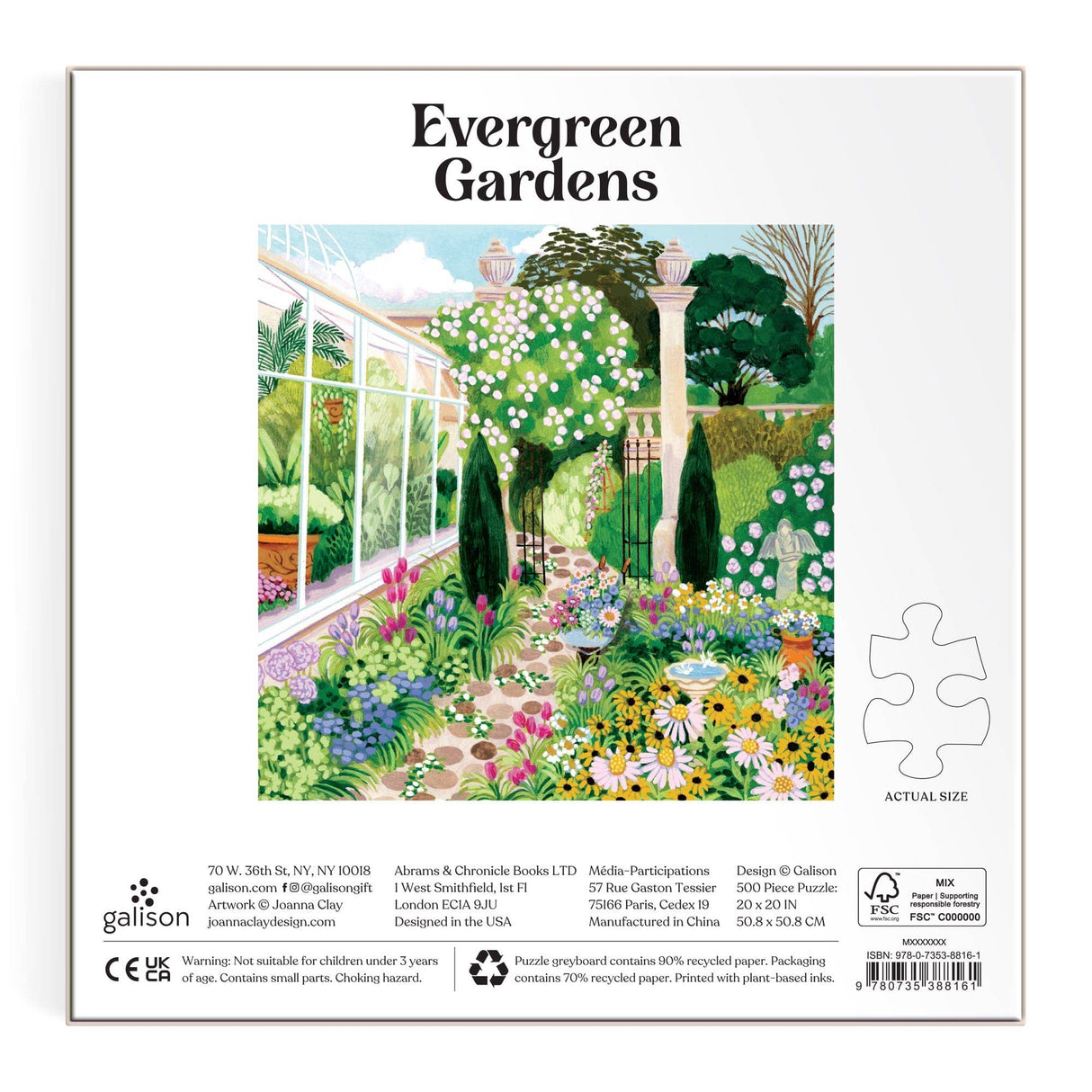 Galison - Evergreen Gardens 500 Piece Puzzle